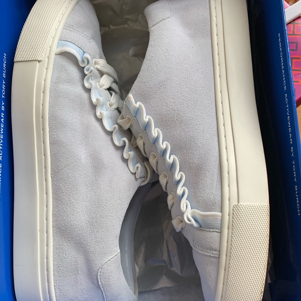 - Tory Burch Sport Suede Ruffle Sneakers